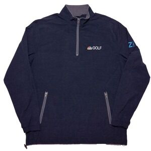 LINKSOUL‎ NBC Golf Channel 1/2 Zip Pullover Windbreaker Jacket Blue Medium M